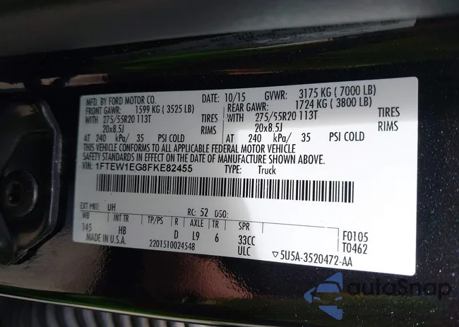 1FTEW1EG8FKE82455: 43300408