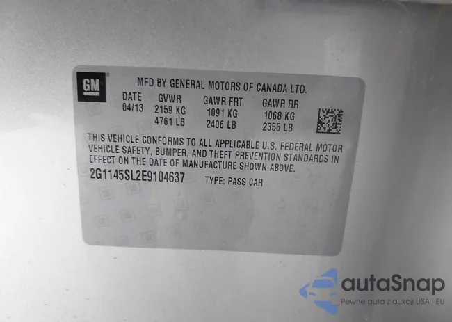 2G1145SL2E9104637: 43300424