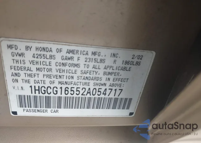 1HGCG16552A054717: 43300453