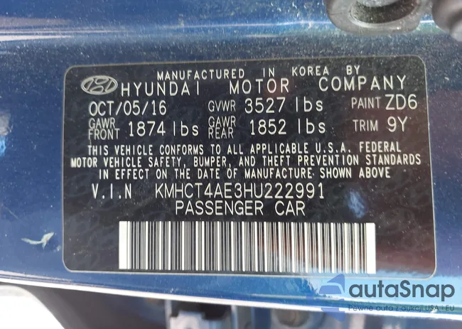 KMHCT4AE3HU222991: 43300467