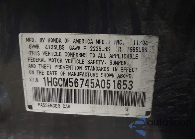 1HGCM56745A051653: 43300694