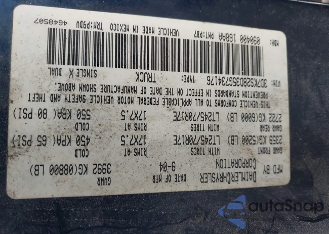 3D7KS28D35G734176: 43300725