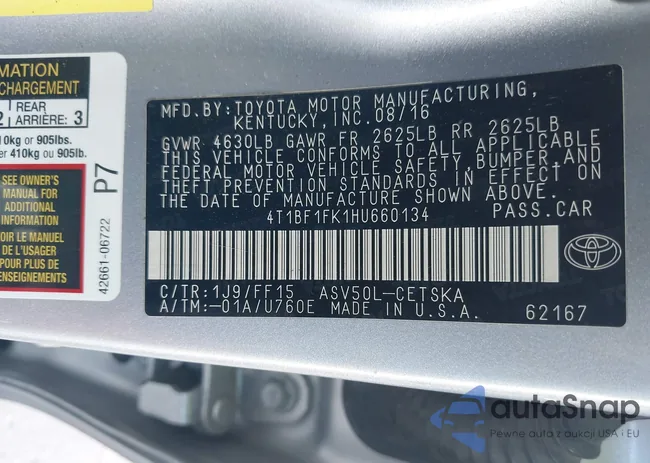 4T1BF1FK1HU660134: 43300739