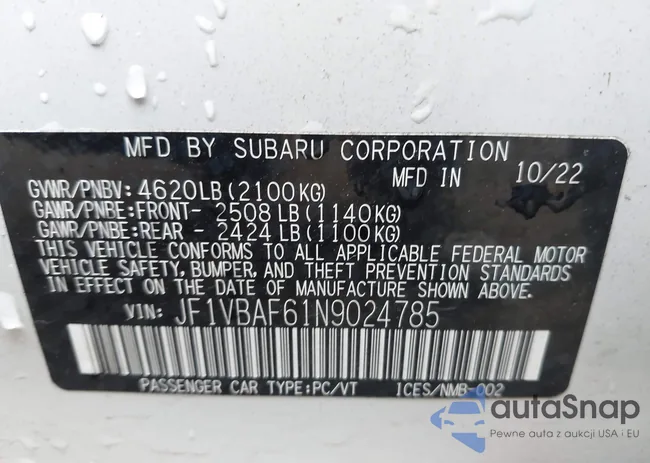 JF1VBAF61N9024785: 43301801