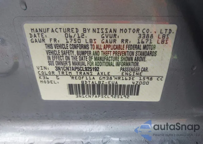 3N1CN7AP5CL925192: 43301865