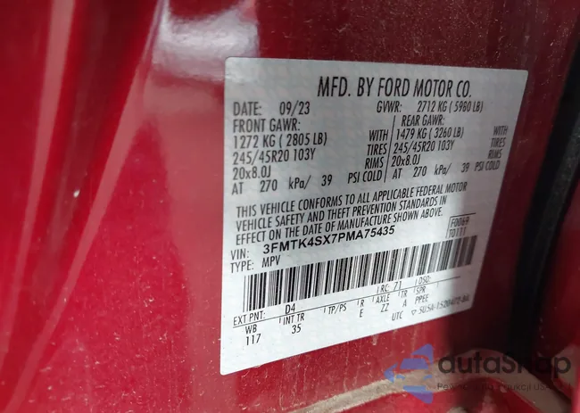 3FMTK4SX7PMA75435: 43301880