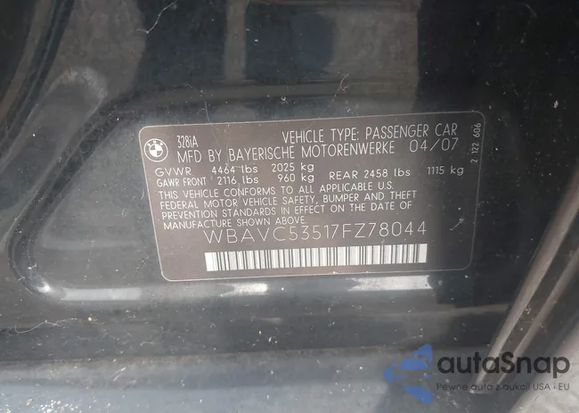 WBAVC53517FZ78044: 43301993