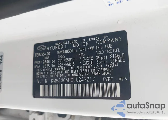 KM8J3CALXLU247217: 43301999