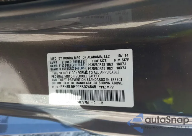 5FNRL5H99FB024645: 43302037