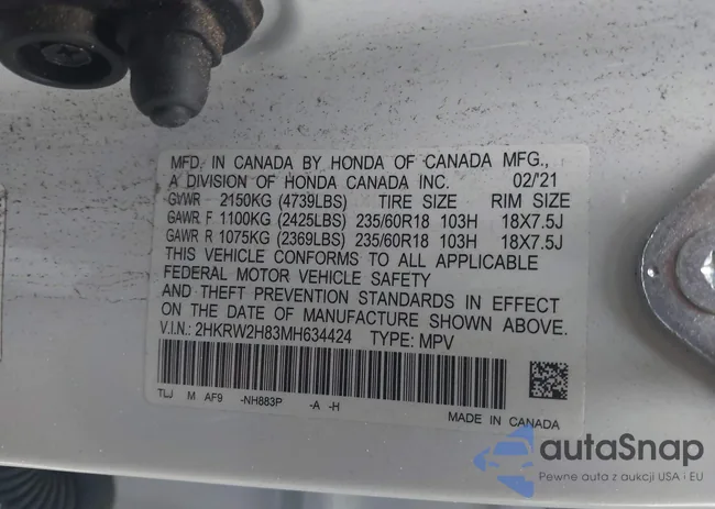 2HKRW2H83MH634424: 43302083