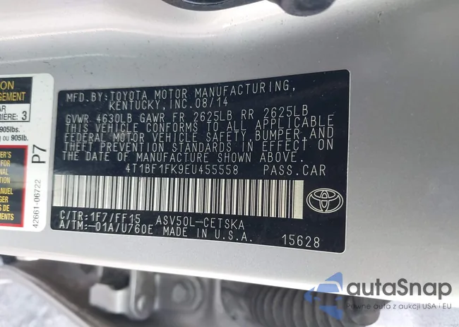 4T1BF1FK9EU455558: 43302163