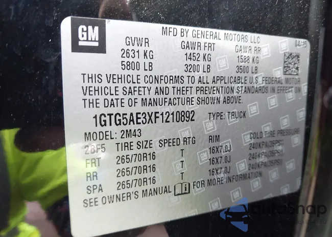 1GTG5AE3XF1210892: 43302176