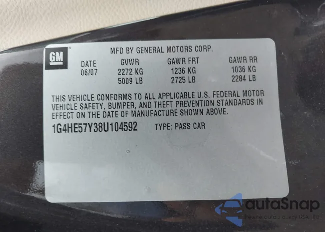 1G4HE57Y38U104592: 43302208