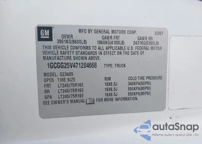 1GCGG25V471204668: 43301380