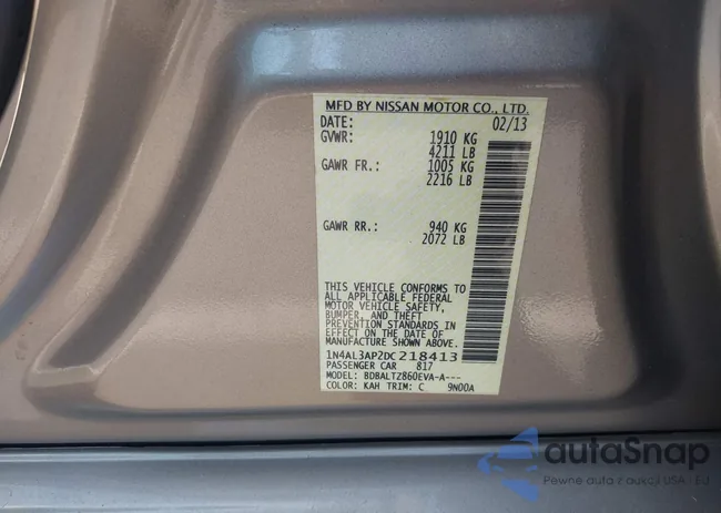 1N4AL3AP2DC218413: 43301399