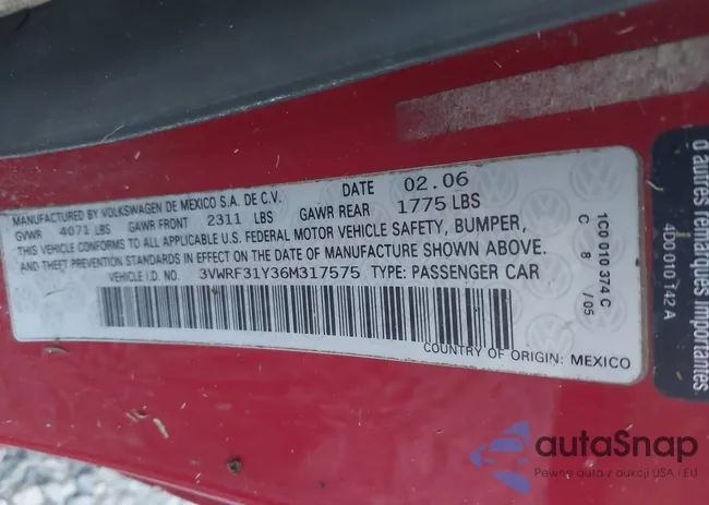 3VWRF31Y36M317575: 43301402