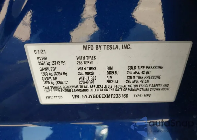 5YJYGDEEXMF233160: 43301574