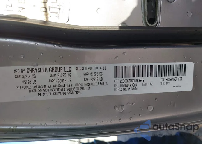 2C3CDXBG5DH689642: 43301754