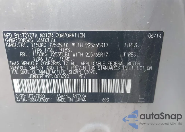 JTMBFREV9EJ008390: 43301763