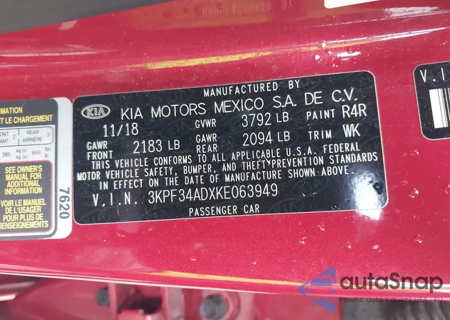 3KPF34ADXKE063949: 43302807