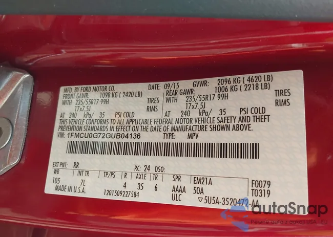 1FMCU0G72GUB04136: 43302815