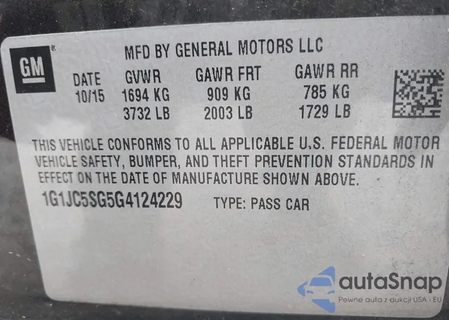 1G1JC5SG5G4124229: 43302978