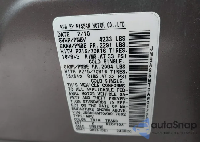 JN8AS5MT0AW017092: 43303003