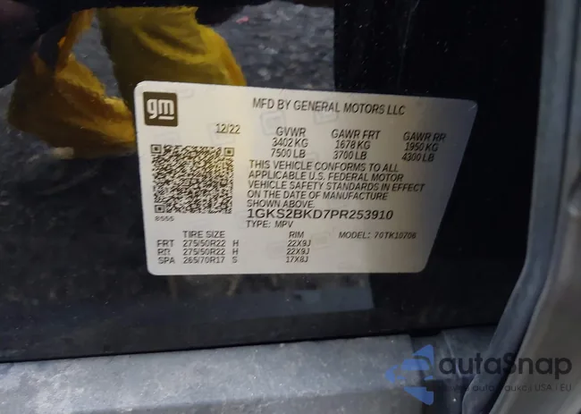 1GKS2BKD7PR253910: 43303007