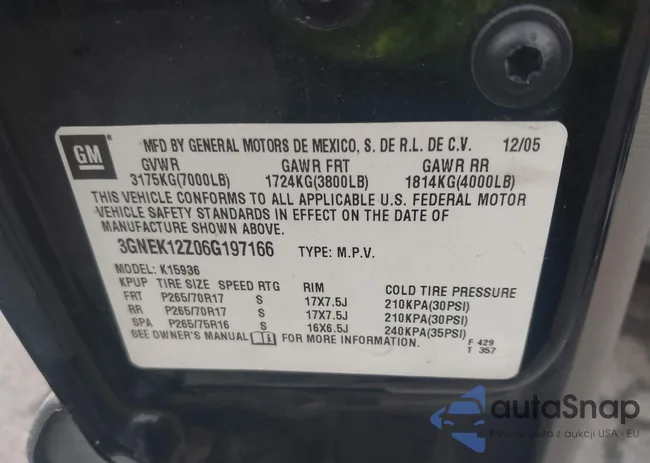 3GNEK12Z06G197166: 43303053