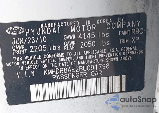 KMHDB8AE2BU091798: 43303077