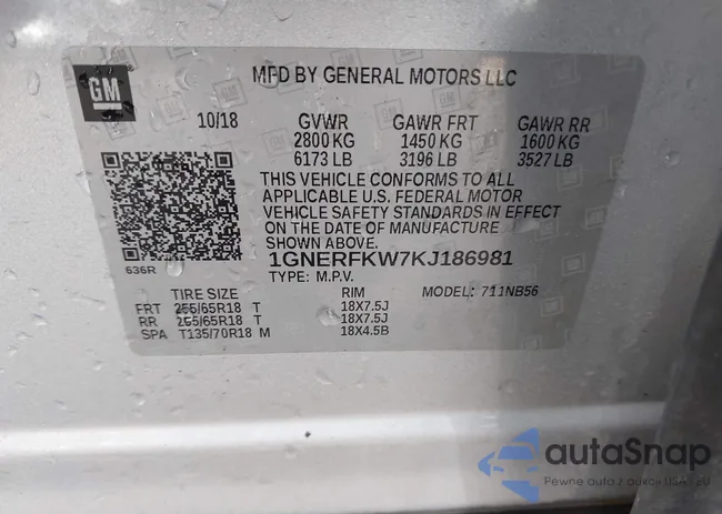 1GNERFKW7KJ186981: 43303144