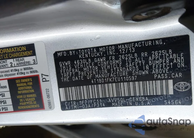 4T1BD1FK7EU110597: 43303192