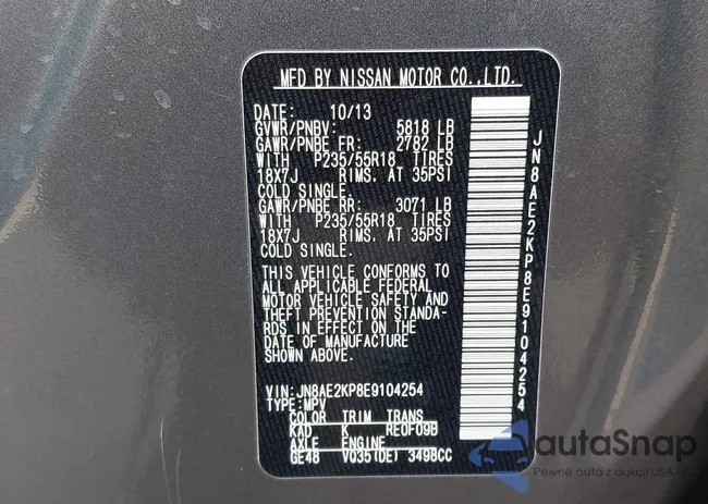 JN8AE2KP8E9104254: 43303231