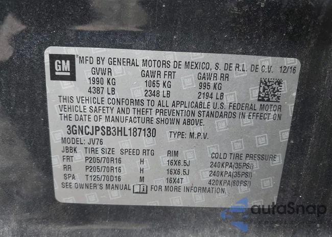 3GNCJPSB3HL187130: 43303305