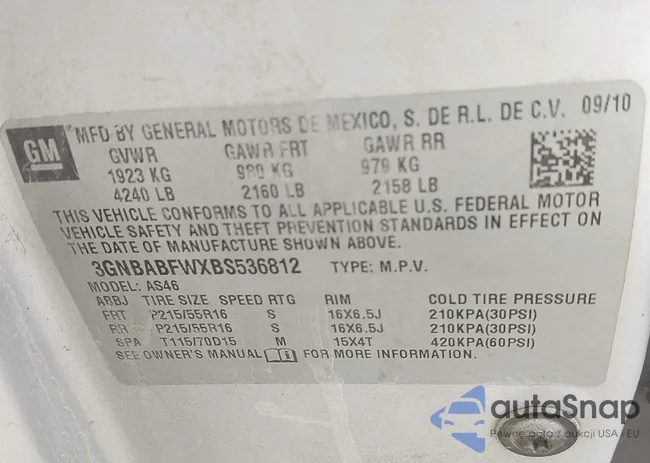 3GNBABFWXBS536812: 43303307