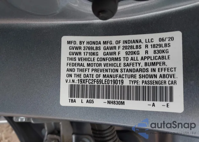19XFC2F69LE019019: 43303346