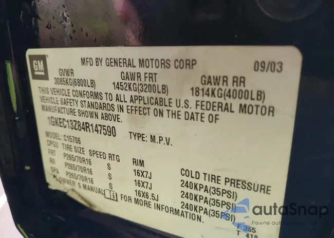 1GKEC13Z84R147590: 43303353