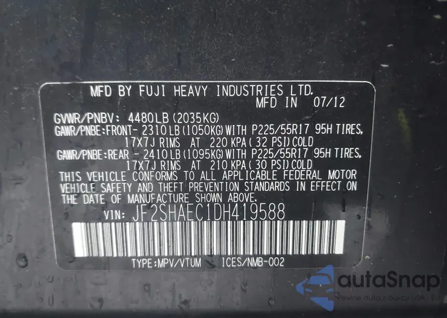 JF2SHAEC1DH419588: 43302458