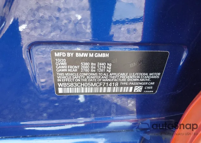 WBS83CH05MCF71418: 43302632