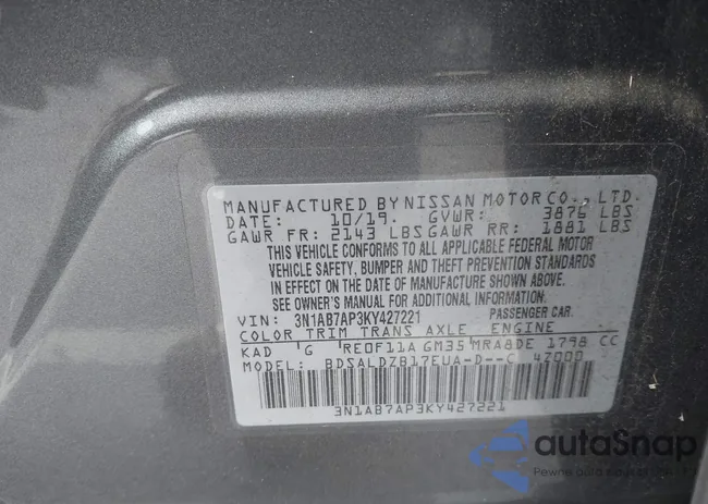 3N1AB7AP3KY427221: 43303811