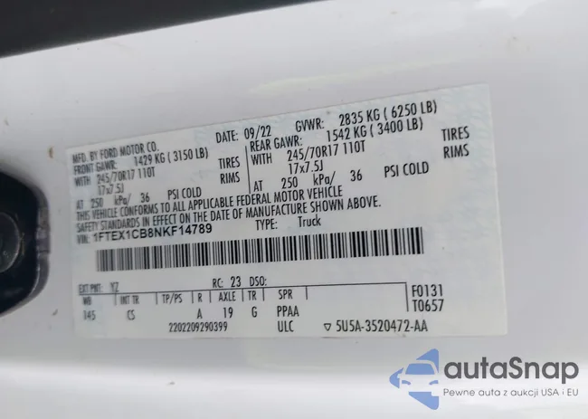 1FTEX1CB8NKF14789: 43303875