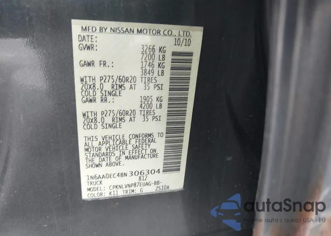 1N6AA0EC4BN306304: 43303911