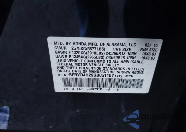 5FRYD4H29GB051107: 43304046
