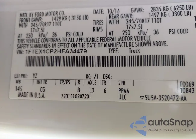 1FTEX1CP2HFA34479: 43304065