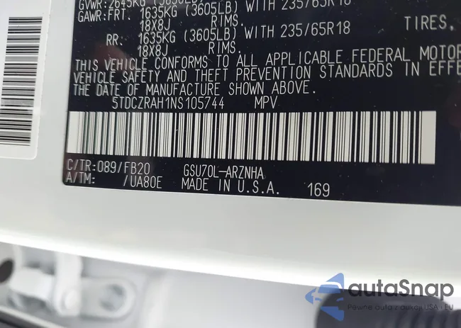 5TDCZRAH1NS105744: 43304073