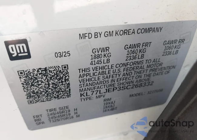 KL77LJEP3SC268332: 43304102