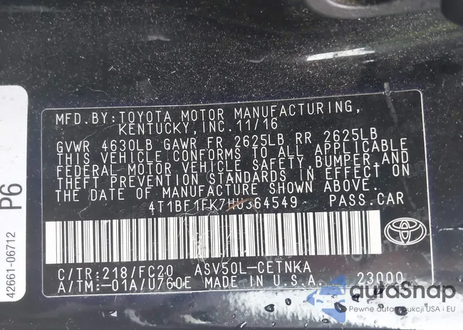 4T1BF1FK7HU364549: 43304166