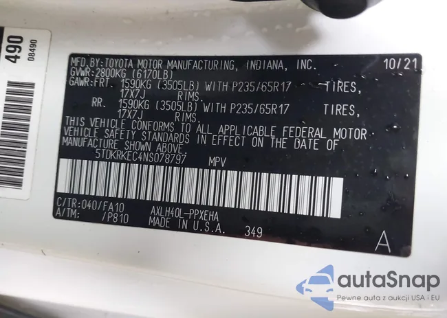 5TDKRKEC4NS078797: 43304194