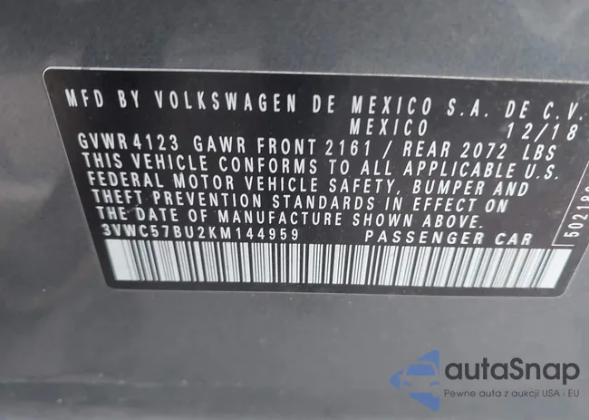 3VWC57BU2KM144959: 43304242