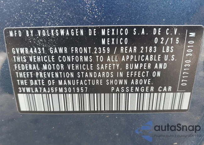 3VWLA7AJ5FM301957: 43304284